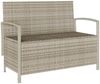 vidaXL Gartenbank mit Stauraum und Kissen Hellgrau Poly Rattan 4104216 Bild 5