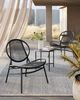 SONGMICS Balkonmöbel, 3er Set, Gartenmöbel-Set, aus PE-Polyrattan, Outdoor, mit Tisch, 2 Stühlen, für Terrasse, Garten, Balkon, tintenschwarz Bild 2