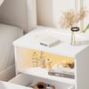 Casaria® Nachttisch Touch LED Beleuchtung 40 x 28 x 55 cm Dimmbar Holz 2 Schubladen Boxspringbett Schlafzimmer Wohnzimmer Beistelltisch Nachtschrank Weiß Bild 3