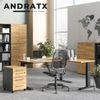 bümö Andratx Rollcontainer mit Schubladen, Container abschließbar aus Holz in Graphit-Eiche - Rollwagen für's Büro als Schreibtisch Unterschrank, Bürocontainer od. Schreibtischcontainer, AXRC-564 Bild 5