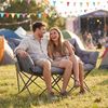 STEELSØN 'Hoggar' Campingbank für 2 Personen, XXL Klappstuhl, gepolsterte Campingbank mit 2 Seitentaschen, grau, bis 320 kg Bild 2