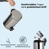 KHG Mülleimer Bad, Kosmetikeimer 3l | Abfalleimer Treteimer aus Aluminium in spiegelndem Chrom | herausnehmbarer Inneneimer, ideal für Küche, Badezimmer, Büro Bild 5