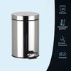 KHG Mülleimer Bad, Kosmetikeimer 3l | Abfalleimer Treteimer aus Aluminium in spiegelndem Chrom | herausnehmbarer Inneneimer, ideal für Küche, Badezimmer, Büro Bild 2