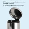 KHG Mülleimer Bad, Kosmetikeimer 3l | Abfalleimer Treteimer aus Aluminium in spiegelndem Chrom | herausnehmbarer Inneneimer, ideal für Küche, Badezimmer, Büro Bild 4