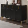 Sideboard mit goldenen Griffen und Beinen, 4 Türen, 4 Schubladen, mit herausnehmbarem Laminat, geeignet für Wohn- und Esszimmer, 140*38*82 cm. Bild 4