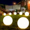 8er Set LED Solarleuchte, Kugel weiß, H 62 cm Bild 4