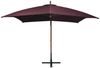 Sonnenschirm, Ampelschirm, Gartenschirm mit Mast Bordeauxrot 3x3 m Massivholz Tanne Bild 2