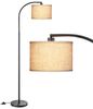 EDISHINE Stehlampe Wohnzimmer, mit E27 LED-Glühbirne, warmweiß, 161cm Bogenlampe mit Leinen-Lampenschirm Bild 4