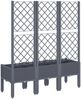 vidaXL Pflanzkübel mit Rankgitter Blaugrau 120x40x142 cm PP 367926 Bild 5