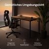Desktronic Elektrisch höhenverstellbarer Schreibtisch HomeMax 160x80cm Schwarz/Massives Walnussholz mit Memory-Funktion, Anti-Kollisions Technologie, USB-A und USB-C-Ladeanschlüssen Bild 5