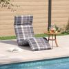 vidaXL Sonnenliege Klappbar Grau Karomuster 175x54x8,5cm Oxford-Gewebe 4019760 Bild 3