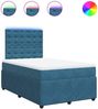 vidaXL Boxspringbett mit Matratze Blau 120x200 cm Samt 3294626 Bild 2