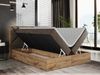 Boxspringbett mit Kopfteil und Topper, Polsterbett - GUNAR - 180 x 200 cm - Braun Velvet - H4 - Topper Visco Bild 2