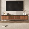 TV-Schrank 190cm×35cm×45cm modern Schwarz & Walnuss Gittertür Stauraum bis 60 kg Bild 2