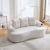 LVHOM 2-Sitzer Sofa mit 3 Kissen, Cloud Sofa mit komprimiertem Design, kein Aufbau erforderlich, Doppelsofa aus Chenille, Beige Bild 2