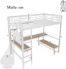 Hochbett mit Eckschreibtisch, LED-Streifen, Regal und USB+Typ-C, 90x200 cm, Metallbett mit Rausfallschutz, Kinderbett Bild 5