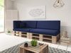 sunnypillow Palettenkissen mit abnehmbarem Bezug Kaltschaum Palettenauflage Palettenpolster Palettensofa Sitzkissen Rückenlehne Indoor Outdoor 6er Set 120x80 Blau Bild 3