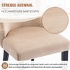 Esszimmerstuhl Set aus 2, Samt & Massivholz, mit Knopfsteppung, 50x41x91 cm, Beige Bild 5