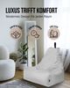 PATCH HOME Lounge Sessel Sitzsack– XXL – Grau, bequemer Sitzsack aus Luxus-Polyester-Gewebe, bereits befüllt Bild 5