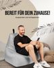 PATCH HOME Lounge Sessel Sitzsack– XXL – Grau, bequemer Sitzsack aus Luxus-Polyester-Gewebe, bereits befüllt Bild 2