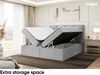 MEBLINI Boxspringbett KYLIAN 200x200 cm mit Bettkasten - H3/Grau Webstoff Polsterbett - Doppelbett mit Topper & Taschenfederkern-Matratze Bild 5