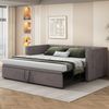 Rolanstar Ausziehbares Schlafsofa mit Lattenrosten, 90/180x200 cm, Samtstoff, Dunkelgrau Bild 2