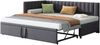 Multifunktionales L-förmiges Schlafsofa mit Ausziehbett 90/180*200cm, Polsterbett in Samtstoff, platzsparendes Design für Kinderbett, Gästebett Grau Bild 4