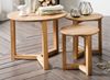 3er Set Beistelltische Faye - Asteiche massiv Bild 2