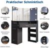 SONNI Schminktisch Schwarzer Eck-Schminktisch, Spanplatte + MDF, Verstellbarer Spiegel Bild 4