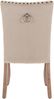 Esszimmerstuhl 2er Set mit samtgepolstertem Massivholzgestell, Kupfernägeln und modernem Design als komfortabler Sessel, beige Bild 5