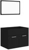 vidaXL 2-tlg. Badmöbel-Set Schwarz Spanplatte, 60 x 38,5 x 46 cm Bild 2