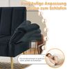 Schlafsofa Samt mit verstellbarer Rückenlehne & Armlehnen, 183x76x75 cm, Schwarz Bild 5