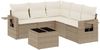 vidaXL 6-tlg. Garten-Sofagarnitur mit Kissen Beige Poly Rattan 3252495 Bild 2