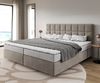 Boxspringbett Dream-Fine Mikrofaser Beige 200x200 cm Bonell-Matratze PU-Topper Bild 5