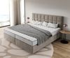 Boxspringbett Dream-Fine Mikrofaser Beige 200x200 cm Bonell-Matratze PU-Topper Bild 3