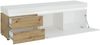 Lowboard Livia / Luci, Holzwerkstoff, Weiß, Holzfarben, 181 x 57 x 48 cm Bild 2