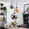 hofstein Hängeleuchte Hängelampe aus Metall/Glas in Schwarz/Bernsteinfarben/Rauchfarben, ohne Leuchtmittel Bild 3