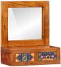 vidaXL Wandschrank mit Spiegel Braun 40 x 20 x 50 cm Massivholz Akazie 4016523 Bild 2