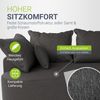 Juskys Sofa Tirano - Samt Dunkelgrau , Ecksofa mit L-Form, mit Rücken- & Dekokissen, 4-Sitzer Eckcouch, Schaumstoff - Ottomane links Bild 4