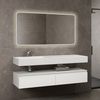 doporro Waschbeckenunterschrank Badmöbel Set Holzstruktur Schubladen Unterschrank Soft-Close MDF UP Bild 2