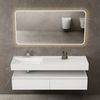 doporro Waschbeckenunterschrank Badmöbel Set Holzstruktur Schubladen Unterschrank Soft-Close MDF UP Bild 3