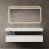 doporro Waschbeckenunterschrank Badmöbel Set Holzstruktur Schubladen Unterschrank Soft-Close MDF UP Bild 5