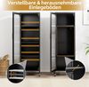 COSTWAY Vorratsschrank Küchenschrank auf Rollen schmal mit verstellbaren Regalen Bild 4