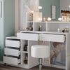 Schminktisch Anja Weiß 139.8 cm mit LED Beleuchtung und Hocker Vicco Bild 5