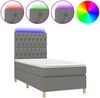 Boxspringbett mit Matratze & LED Stoff Dunkelgrau 80x200 cm Bild 2