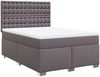 vidaXL Boxspringbett mit Matratze Grau 140x200 cm Kunstleder 3290726 Bild 2