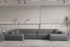 Wohnlandschaft U-Form CELES PREMIUM in Stoff Ascot Bukla Graphit Bild 5