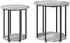 vidaXL Beistelltisch-Set mit Regal 2 pcs Grau 869717 Bild 2