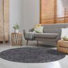 Teppich Rund Hochflor Shaggy - 120x120cm - Anthrazit Einfarbig Uni Flauschig Modern Boho Wohnzimmer Schlafzimmer Deko Teppiche Weich Schlafzimmer Bild 5