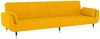 Schlafsofa 2-Sitzer mit 2 Kissen, Gelb Samt, 220 x 84,5 x 69 cm Bild 4